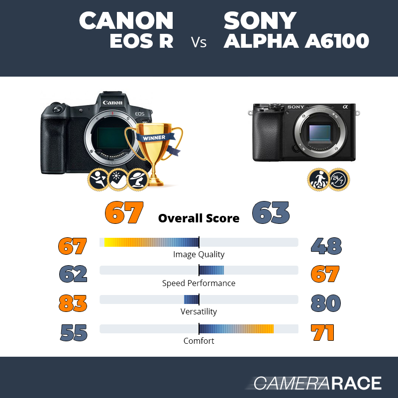 Le Canon EOS R est-il mieux que le Sony Alpha a6100 ?