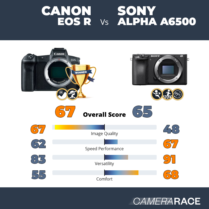 Le Canon EOS R est-il mieux que le Sony Alpha a6500 ?
