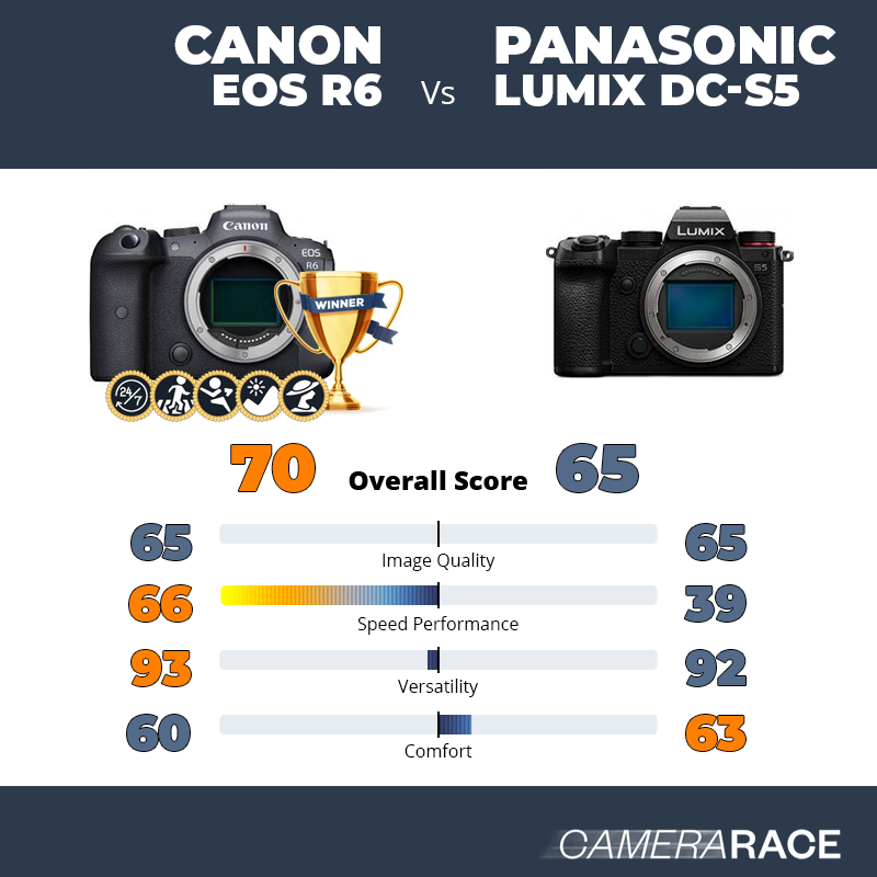 Meglio Canon EOS R6 o Panasonic Lumix DC-S5?