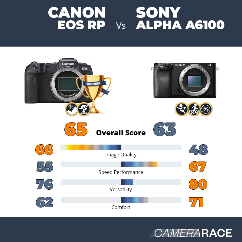 Le Canon EOS RP est-il mieux que le Sony Alpha a6100 ?