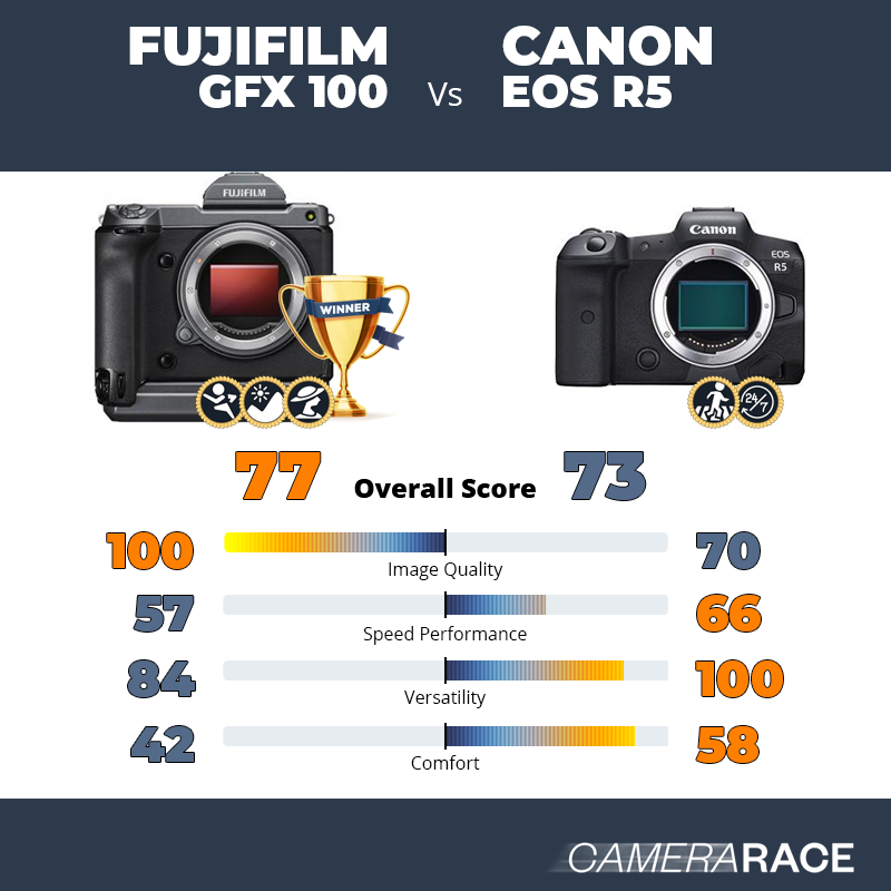 Meglio Fujifilm GFX 100 o Canon EOS R5?