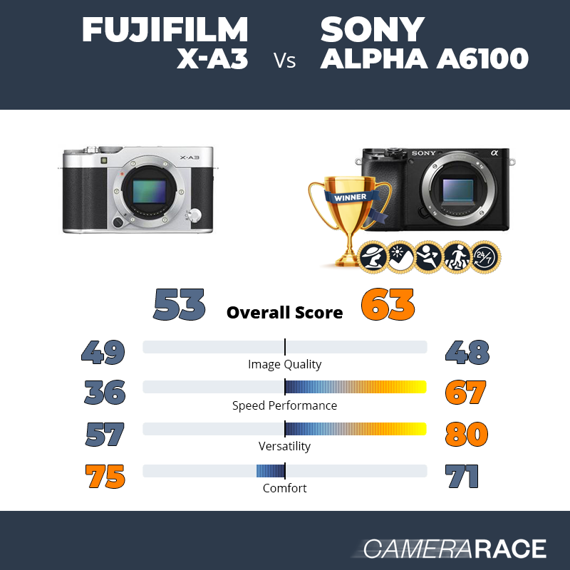 Meglio Fujifilm X-A3 o Sony Alpha a6100?