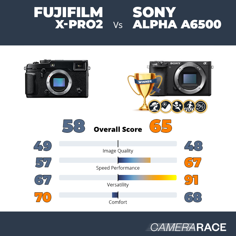 Le Fujifilm X-Pro2 est-il mieux que le Sony Alpha a6500 ?