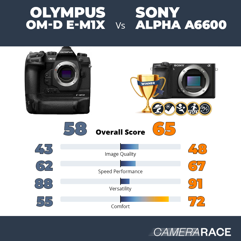 Olympus OM-D E-M1X vs Sony Alpha a6600, which is better?