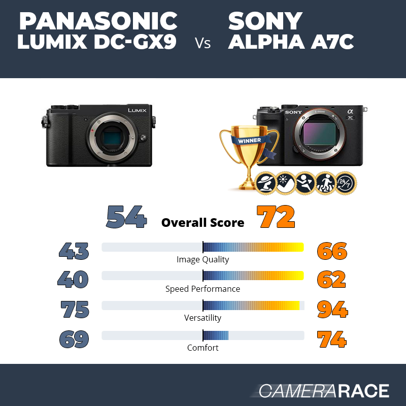 Le Panasonic Lumix DC-GX9 est-il mieux que le Sony Alpha A7c ?