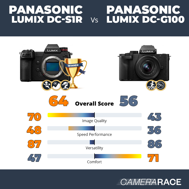 Panasonic Lumix DC-S1R vs Panasonic Lumix DC-G100, which is better?
