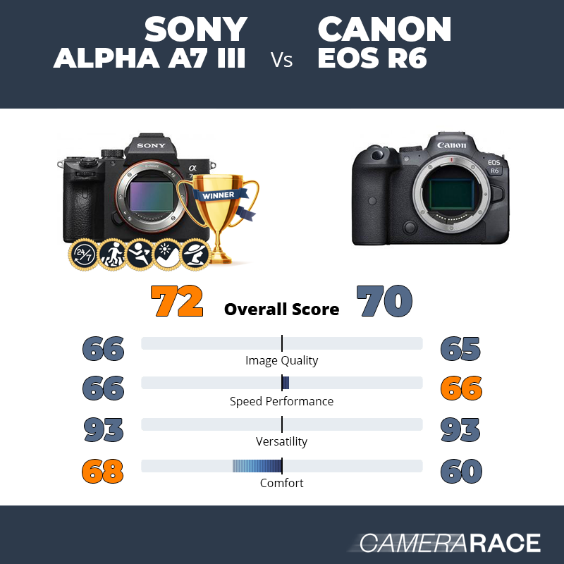 Meglio Sony Alpha A7 III o Canon EOS R6?
