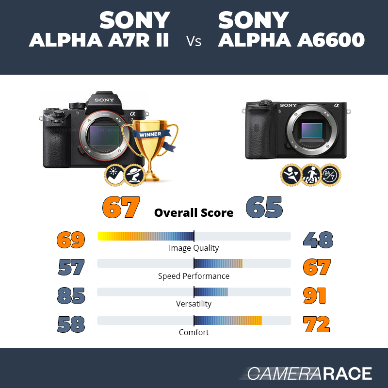 Le Sony Alpha A7R II est-il mieux que le Sony Alpha a6600 ?
