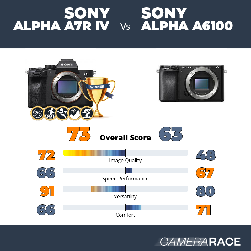 Le Sony Alpha A7R IV est-il mieux que le Sony Alpha a6100 ?