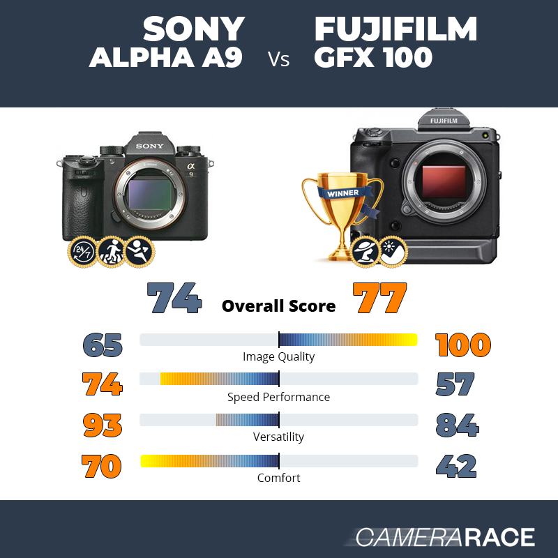 Le Sony Alpha A9 est-il mieux que le Fujifilm GFX 100 ?