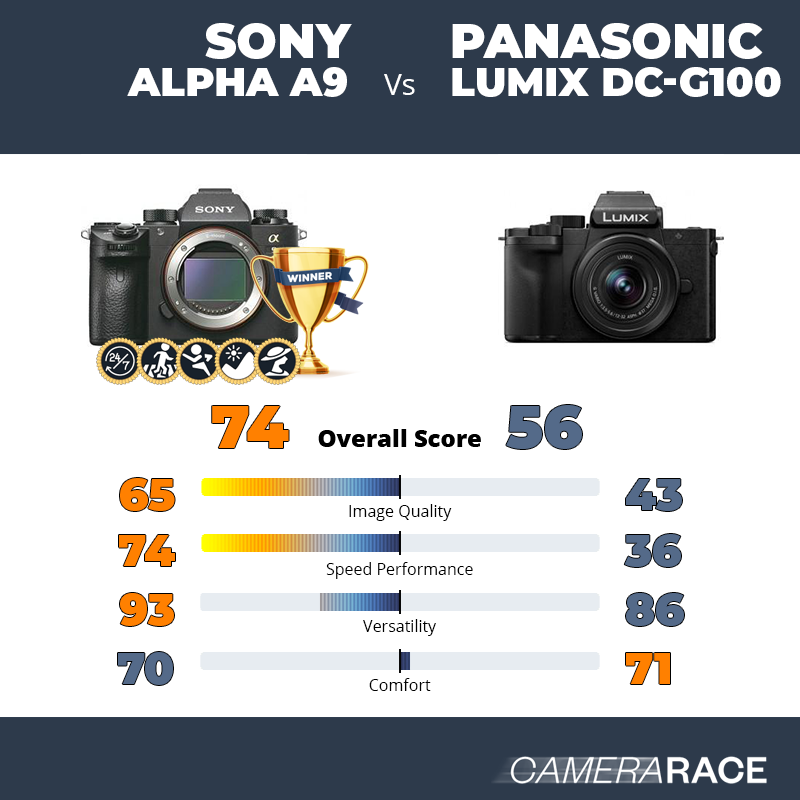 Sony Alpha A9 vs Panasonic Lumix DC-G100, which is better?