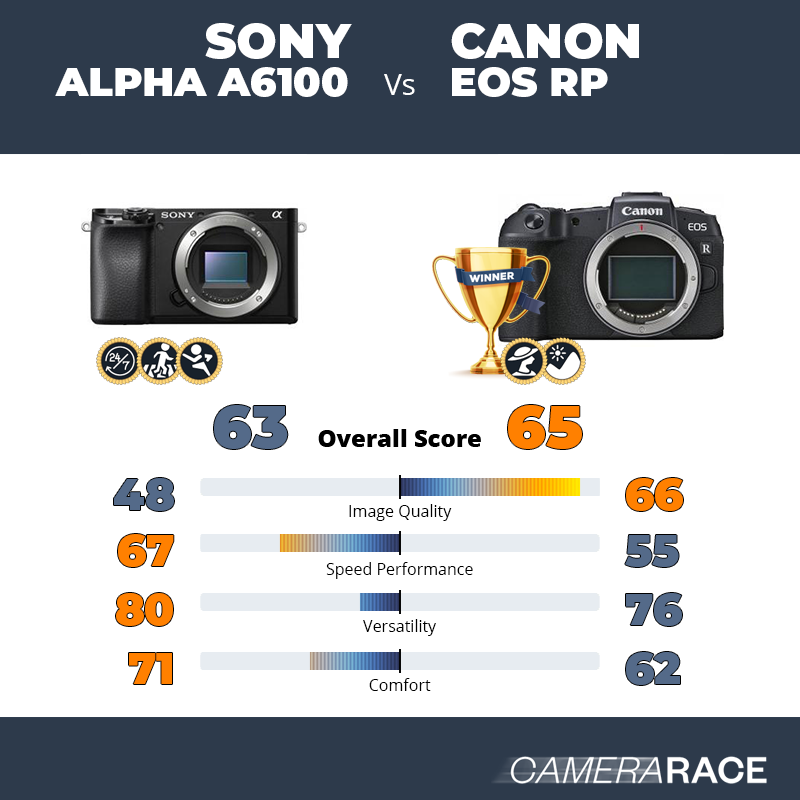 Le Sony Alpha a6100 est-il mieux que le Canon EOS RP ?