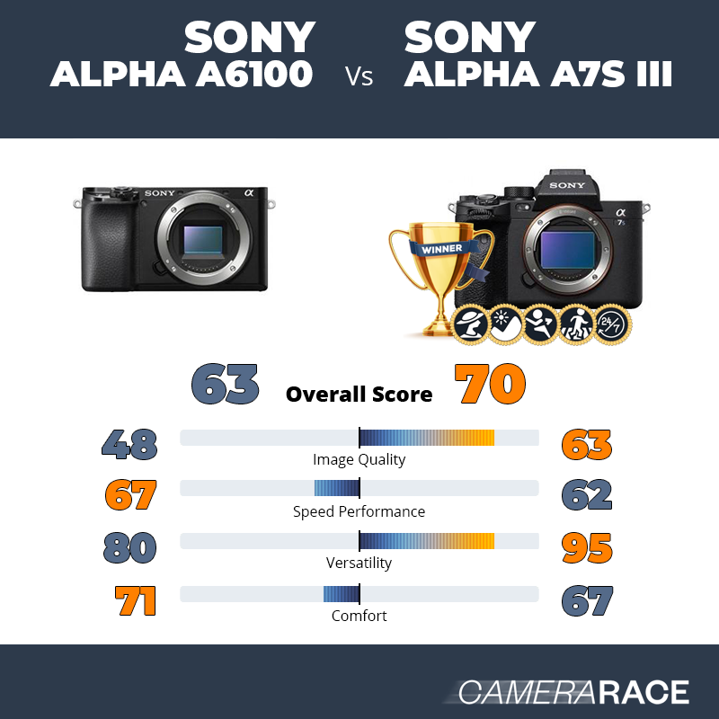 Le Sony Alpha a6100 est-il mieux que le Sony Alpha A7S III ?