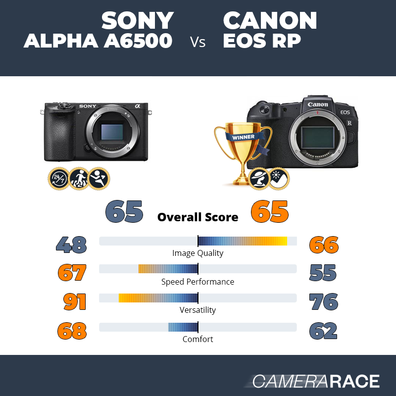 ¿Mejor Sony Alpha a6500 o Canon EOS RP?