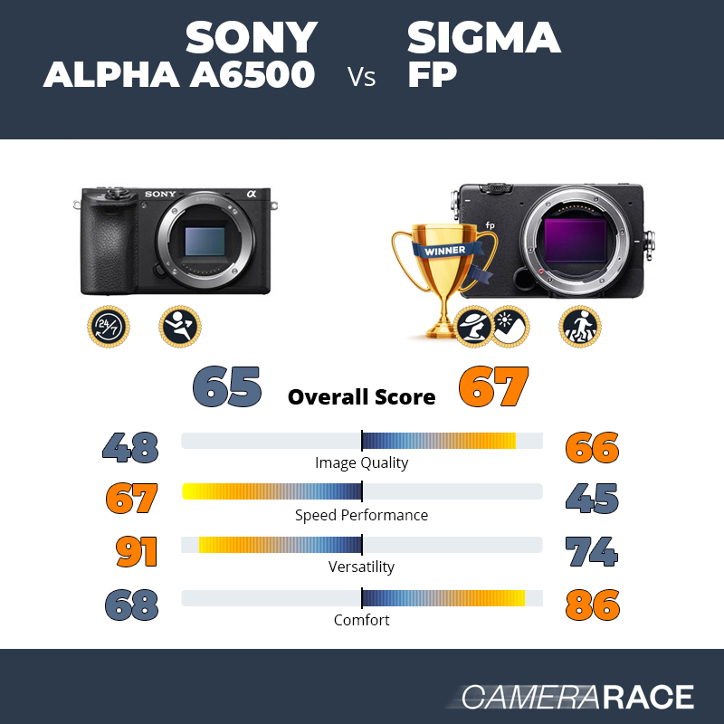 Le Sony Alpha a6500 est-il mieux que le Sigma fp ?