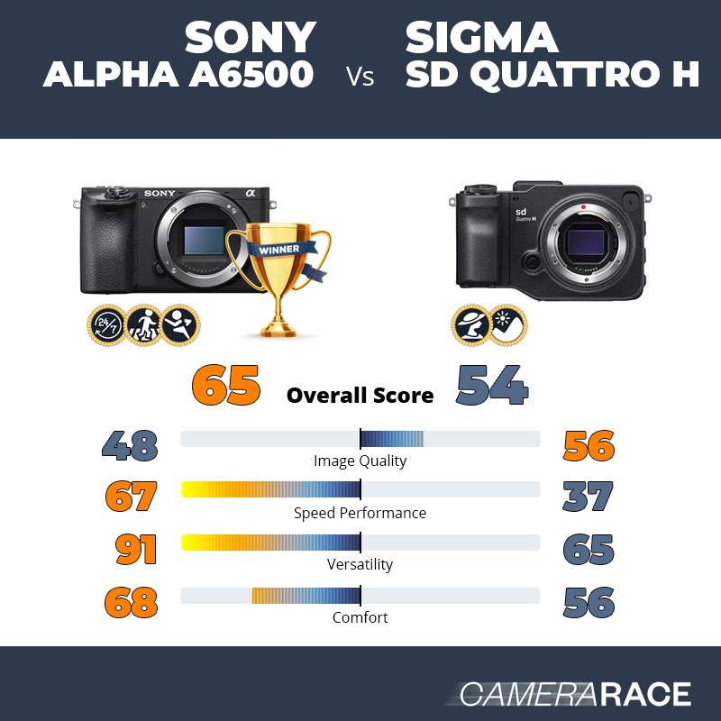 Le Sony Alpha a6500 est-il mieux que le Sigma sd Quattro H ?