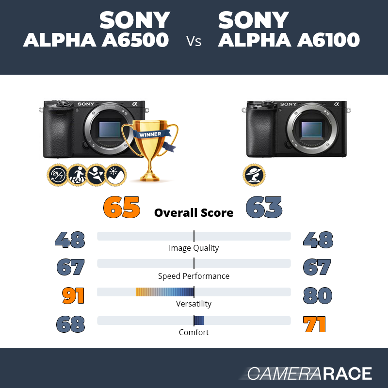 Le Sony Alpha a6500 est-il mieux que le Sony Alpha a6100 ?