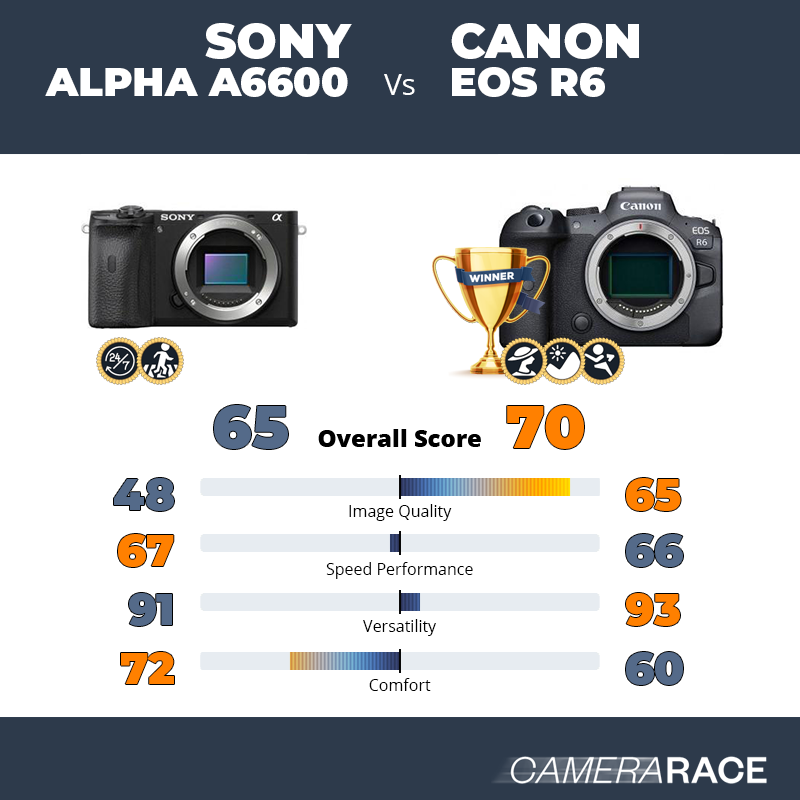 Le Sony Alpha a6600 est-il mieux que le Canon EOS R6 ?