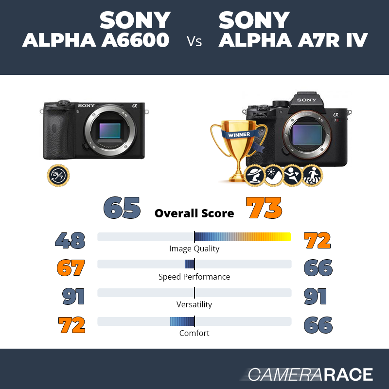 Le Sony Alpha a6600 est-il mieux que le Sony Alpha A7R IV ?