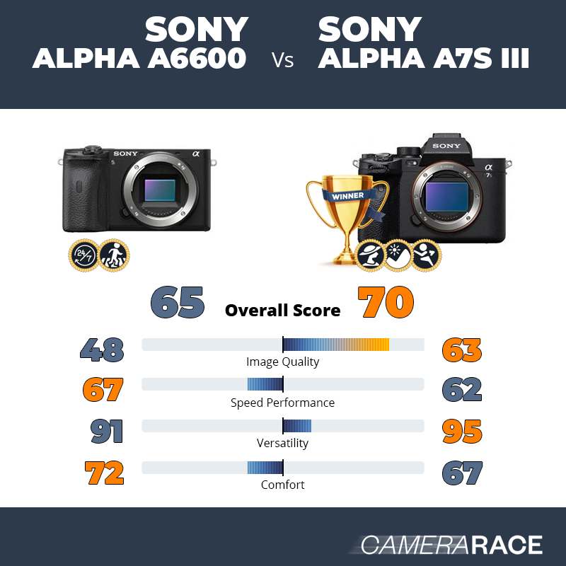 Le Sony Alpha a6600 est-il mieux que le Sony Alpha A7S III ?